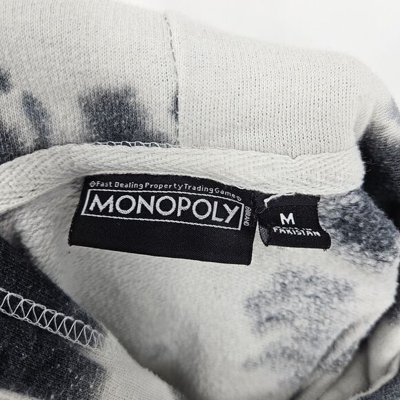 Monopoly Hoodie Mens Medium Tie Dye Jacket Pullover Gameboard Sweatshirt‎ M - Picture 9 of 10